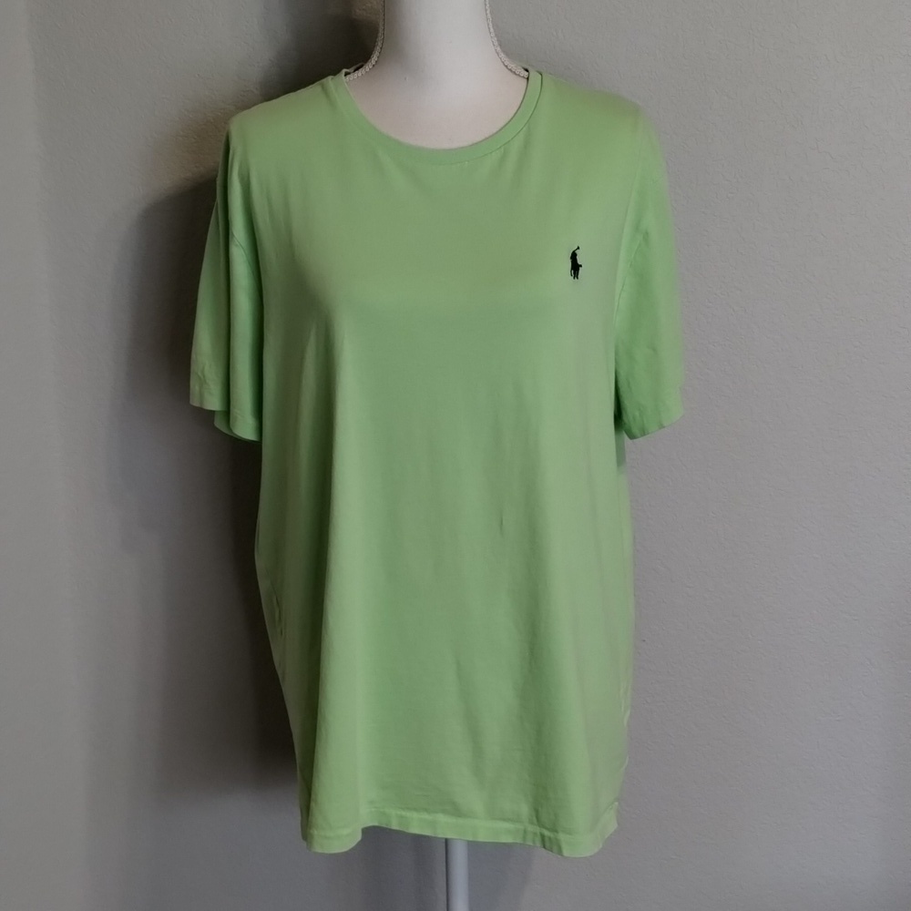 Ralph Lauren POLO Mens Neon Green Tee Size XL Custom Slim Fit Short Sleeve